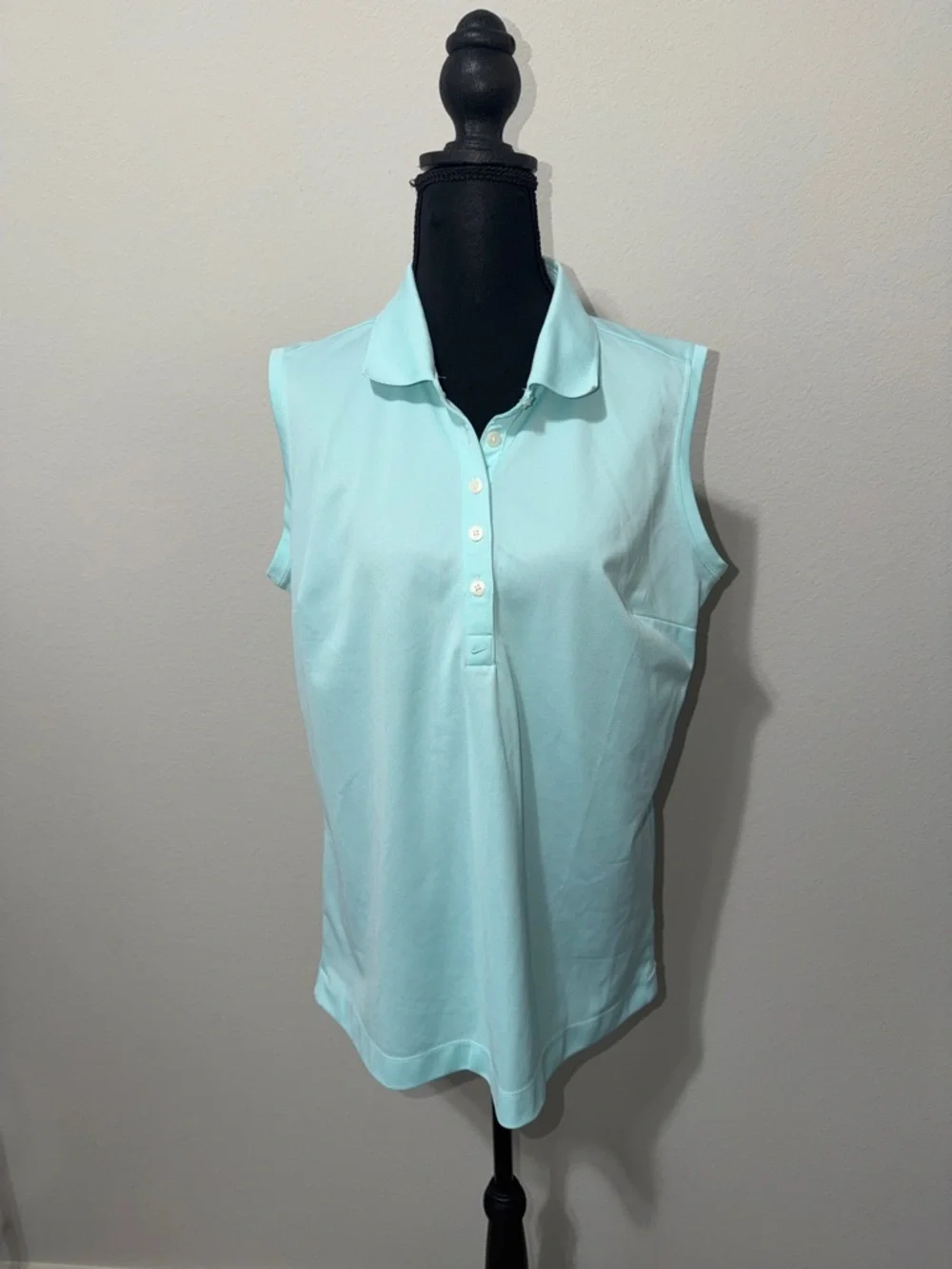 Nike Sleeveless Polo Tank Top in Light Aqua